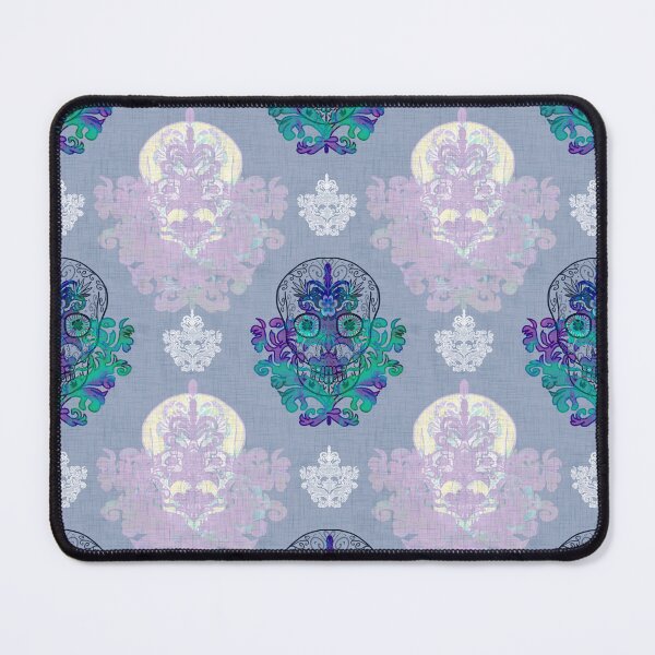 Item preview, Hand Drawn pastel purple Sugar Skull damask designed and sold by Anne Londez Studio.