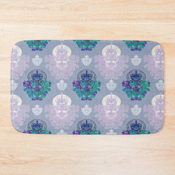Item preview, Hand Drawn pastel purple Sugar Skull damask designed and sold by Anne Londez Studio.