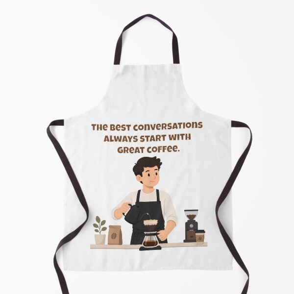 Item preview, The Best Conversations Always Start With Great Coffee — Barista Quote Art designed and sold by Latitude 1°N.