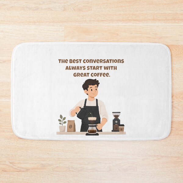 Item preview, The Best Conversations Always Start With Great Coffee — Barista Quote Art designed and sold by Latitude 1°N.