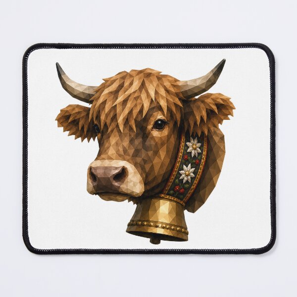 Item preview, Geometric Highland cattle, Low Poly Highland cow, Alpine style animal art designed and sold by filou designs.