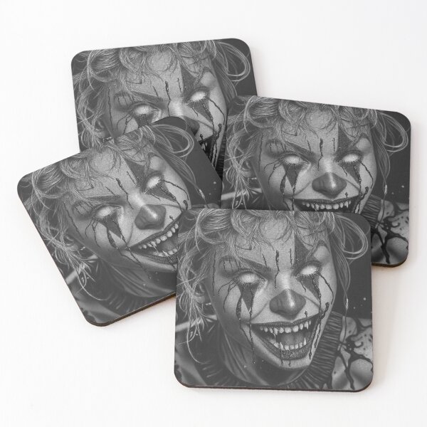 Item preview, Creepy Clown Charcoal Drawing — Gothic Horror Hyperrealistic Art designed and sold by David Mateo ArtWorks.