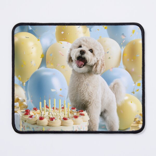 Item preview, Cute Birthday Dog with Cake and Balloons Party Design designed and sold by Zabolotna_Art.