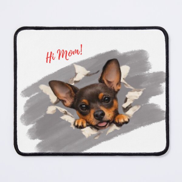 Item preview, Cute Hi Mom Mini Pin Puppy Watercolor Art designed and sold by pawfectdesign18.