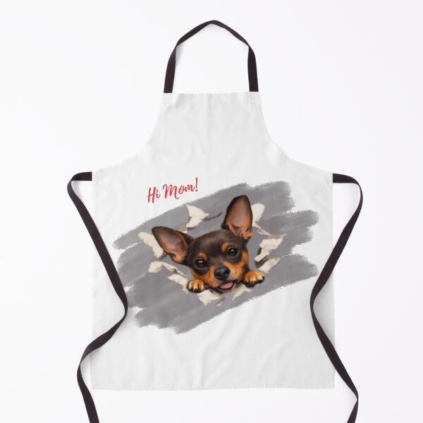 Item preview, Cute Hi Mom Mini Pin Puppy Watercolor Art designed and sold by pawfectdesign18.