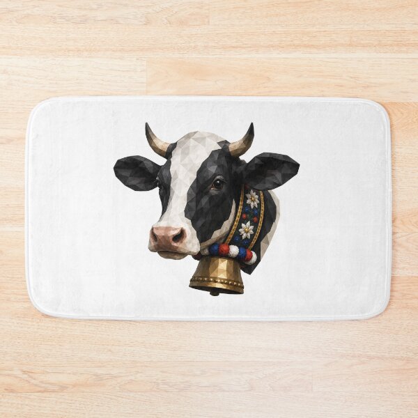 Item preview, Geometric black and white cow, low poly cow head, modern animal art designed and sold by filou designs.