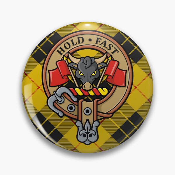 Item preview, Clan MacLeod Crest over Yellow Tartan designed and sold by sifis.