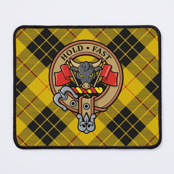 Item preview, Clan MacLeod Crest over Yellow Tartan designed and sold by sifis.