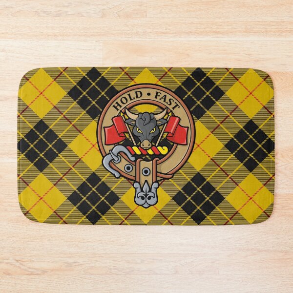 Item preview, Clan MacLeod Crest over Yellow Tartan designed and sold by sifis.