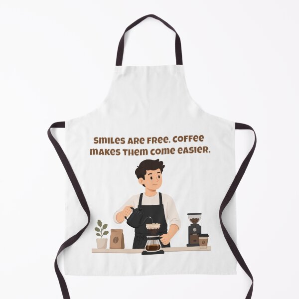Item preview, Smiles Are Free. Coffee Makes Them Come Easier - Barista Happy Quote designed and sold by Latitude 1°N.
