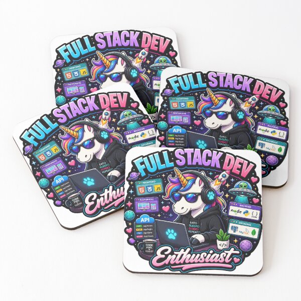Item preview, Full Stack Developer Enthusiast –  Cute Unicorn Programmer Sticker |  Kawaii Tech Coding Gift designed and sold by NuniDesigns.