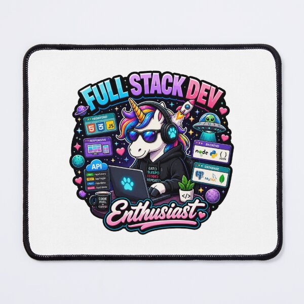 Item preview, Full Stack Developer Enthusiast –  Cute Unicorn Programmer Sticker |  Kawaii Tech Coding Gift designed and sold by NuniDesigns.
