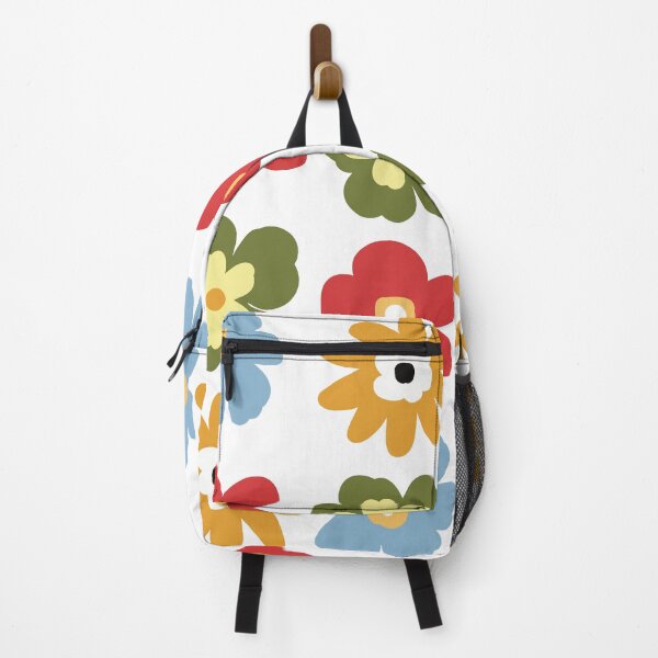 Item preview, Retro Scandinavian Floral Pattern – Colorful Vintage Flower Seamless Design (Red, Blue, Mustard, Green) designed and sold by Ailiida.
