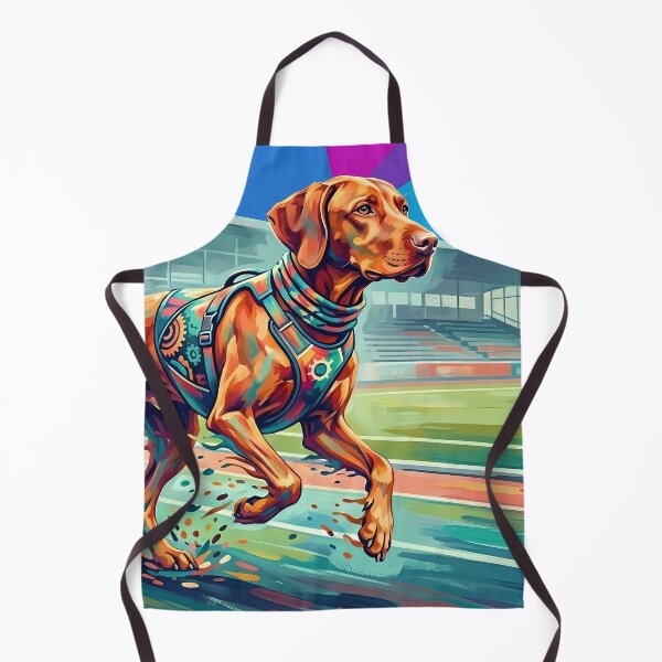 Item preview, Pop Art Running Dog Stadium - Dynamic Neon Sport Vizsla designed and sold by Pfotenfaden.
