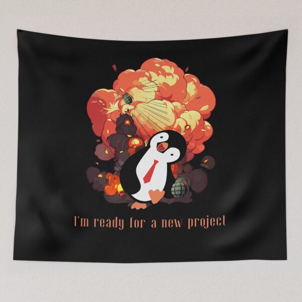 Item preview, Cute Penguin Explosion Corporate Humor I'm Ready for a New Project designed and sold by UTkiKK.