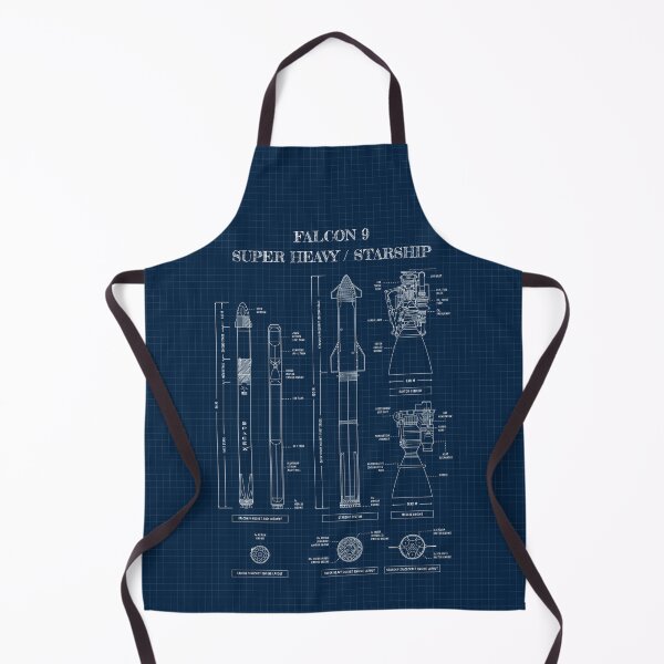 Item preview, SPACEX: Falcon 9 & Super Heavy / Starship (Navy Blueprint) designed and sold by BGALAXY.