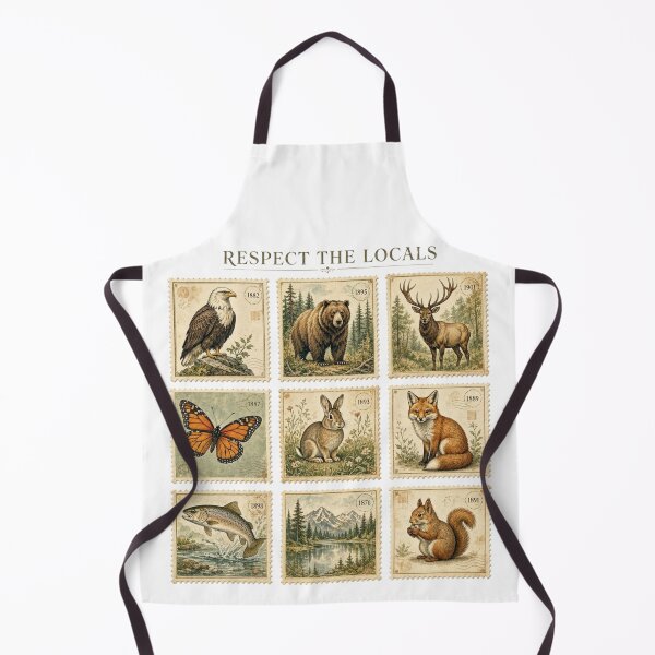 Item preview, Respect The Locals Vintage Wildlife Stamp Nature Animal Lover designed and sold by CF_VintageDesign.