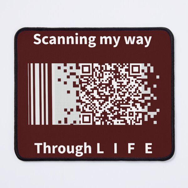 Item preview, Scanning My Way Through Life - Barcode QR Code Glitch Art - Anti Product Existential designed and sold by Heal of Souls Designs .