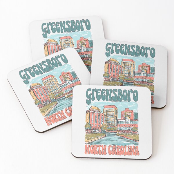 Item preview, Greensboro North Carolina Cute Skyline Colorful City designed and sold by HowToCanadian.