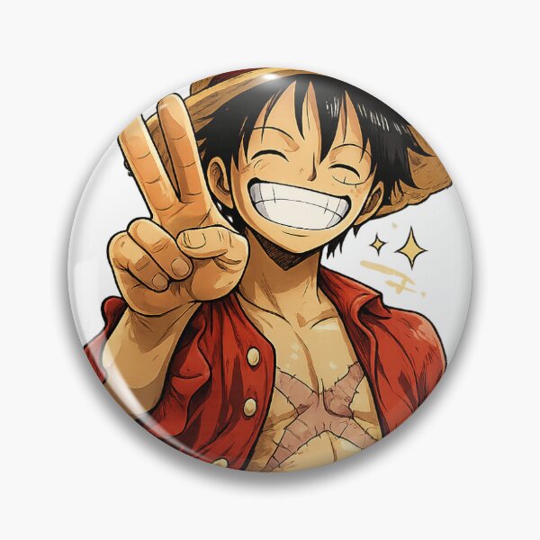 Item preview, Smiling Straw Hat Pirate Peace Sign Anime Sticker | Cute Manga designed and sold by Adojunction.