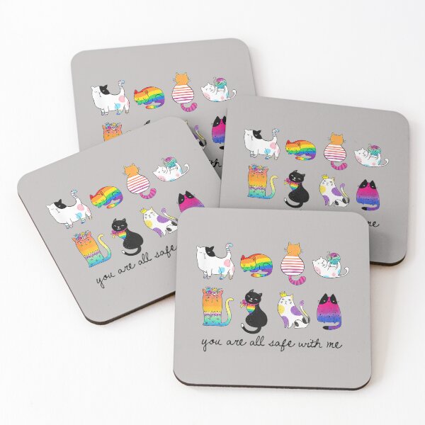 Item preview, LGBTQ Flag Cats You are All Safe with Me Gay Pride Ally Cat designed and sold by mjohnson9.
