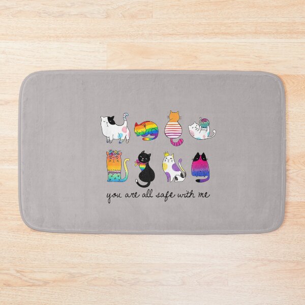 Item preview, LGBTQ Flag Cats You are All Safe with Me Gay Pride Ally Cat designed and sold by mjohnson9.