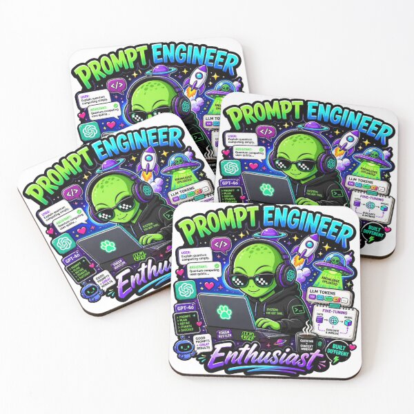 Item preview, Prompt Engineer Enthusiast – Cute Alien AI Sticker | Kawaii Tech ChatGPT Coding Vibes designed and sold by NuniDesigns.