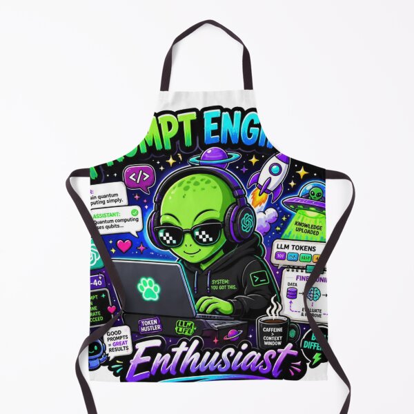 Item preview, Prompt Engineer Enthusiast – Cute Alien AI Sticker | Kawaii Tech ChatGPT Coding Vibes designed and sold by NuniDesigns.