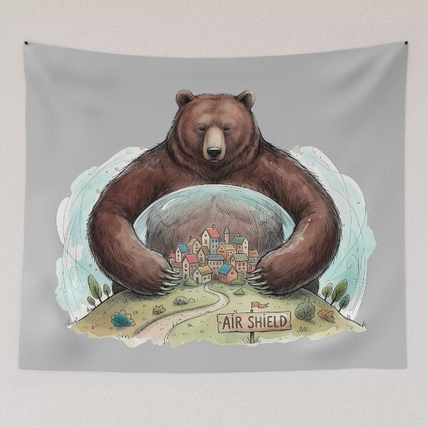 Item preview, Guardian of the Cozy Village watercolor art designed and sold by SoulPT.