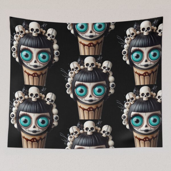Item preview, Cosmic Coffeehouse Milkshake Doll with Teal Stardust Eyes designed and sold by LujziWorld.