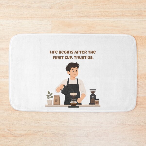 Item preview, Life Begins After The First Cup. Trust Us. - Barista Coffee Quote designed and sold by Latitude 1°N.