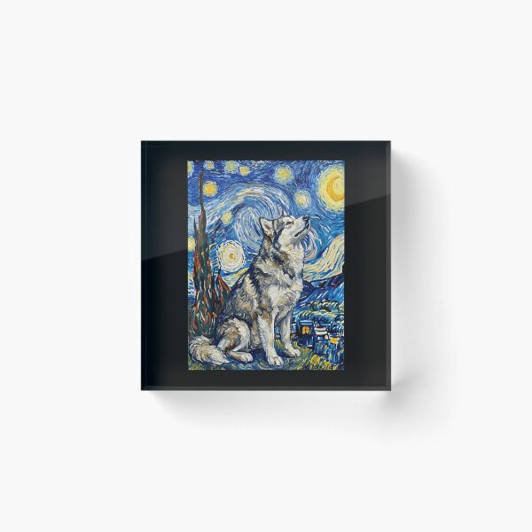 Item preview, Malamute Starry Night Van Gogh Style Dog Art designed and sold by Littermin.