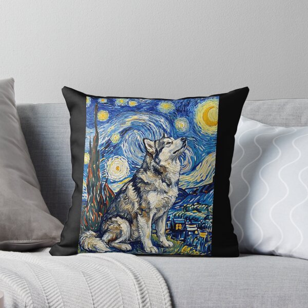 Item preview, Malamute Starry Night Van Gogh Style Dog Art designed and sold by Littermin.
