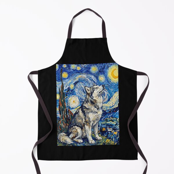 Item preview, Malamute Starry Night Van Gogh Style Dog Art designed and sold by Littermin.