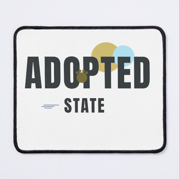 Item preview, ADOPTED STATE – Dog Adoption Geometric Typography Design designed and sold by HeartAndArtShop.