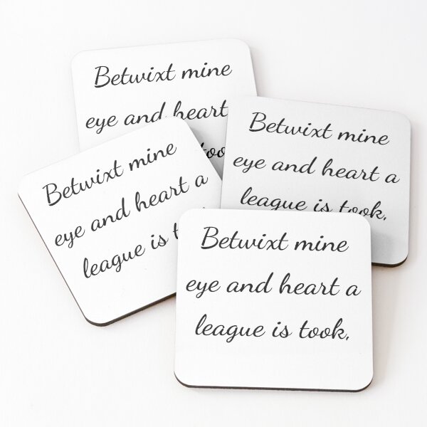 Item preview, "Betwixt mine eye and heart a league is took," - handwriting black designed and sold by ariksworld.