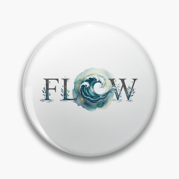Item preview, FLOW Ocean Wave Typography Watercolor Coastal Nature Wall Art designed and sold by Presshue.