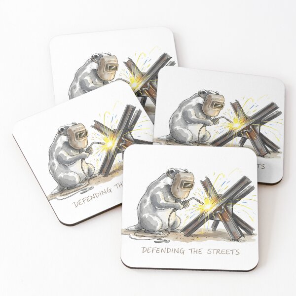 Item preview, Defending the Streets: Determined Badger Welder watercolor art designed and sold by SoulPT.