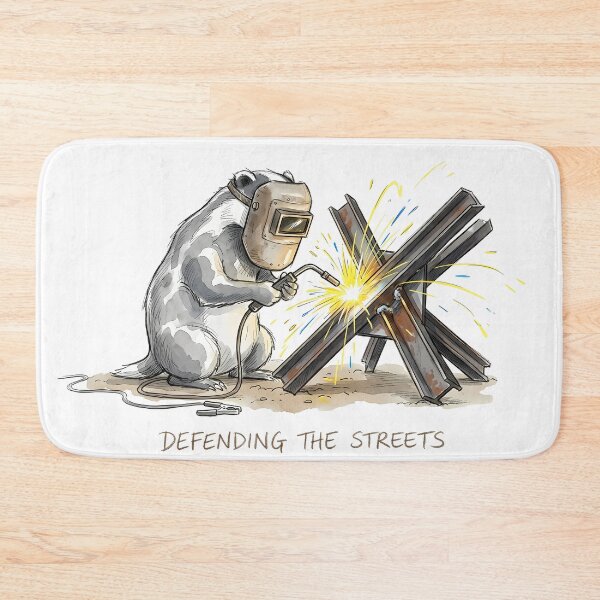 Item preview, Defending the Streets: Determined Badger Welder watercolor art designed and sold by SoulPT.