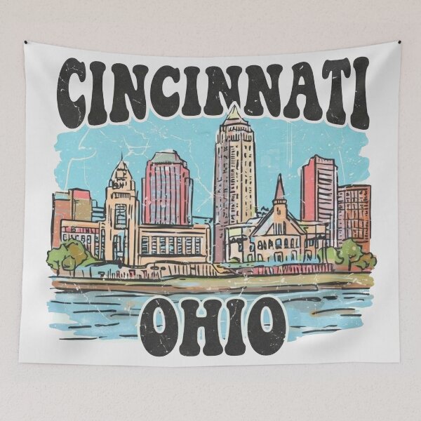 Item preview, Cinncinati Ohio Cute Skyline Colorful City designed and sold by HowToCanadian.