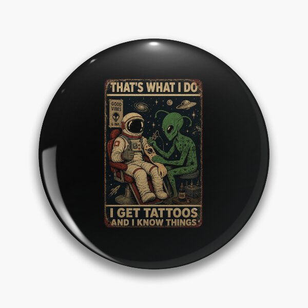 Item preview, Retro Space Tattoo Artist Alien and Astronaut Parlor designed and sold by eliramaison.
