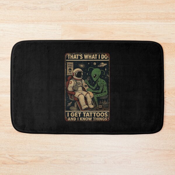 Item preview, Retro Space Tattoo Artist Alien and Astronaut Parlor designed and sold by eliramaison.