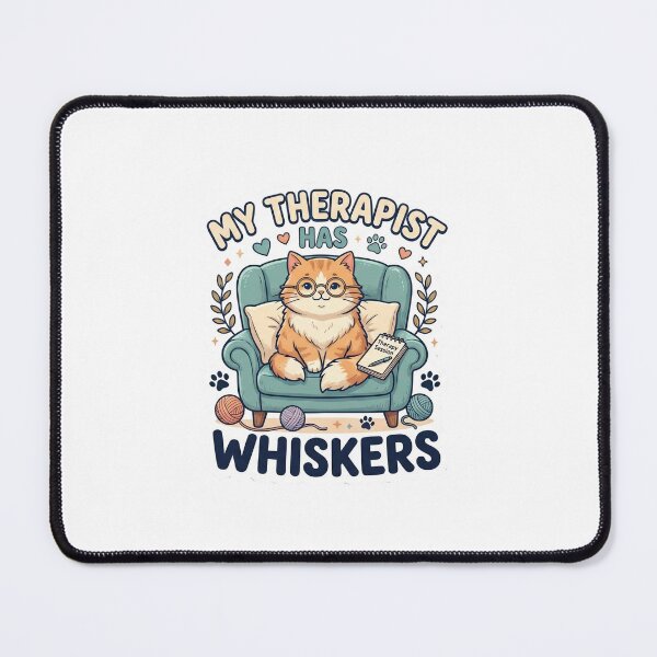 Item preview, My Therapist Has Whiskers Funny Cat Lover Design designed and sold by Pixel Analytics.