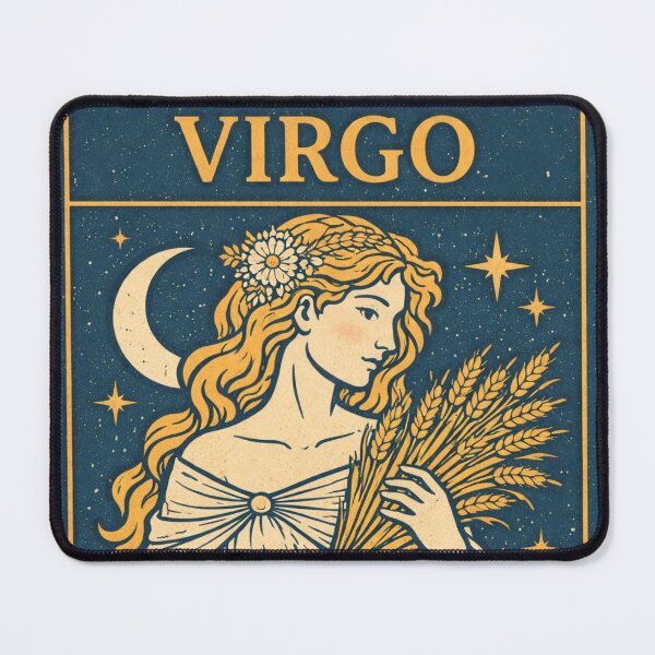 Item preview, Virgo Zodiac Goddess, Fantasy Astrology Art, Magical Maiden with Wheat and Glowing Horoscope Sign Birthday Gift designed and sold by Zaitmiprints.