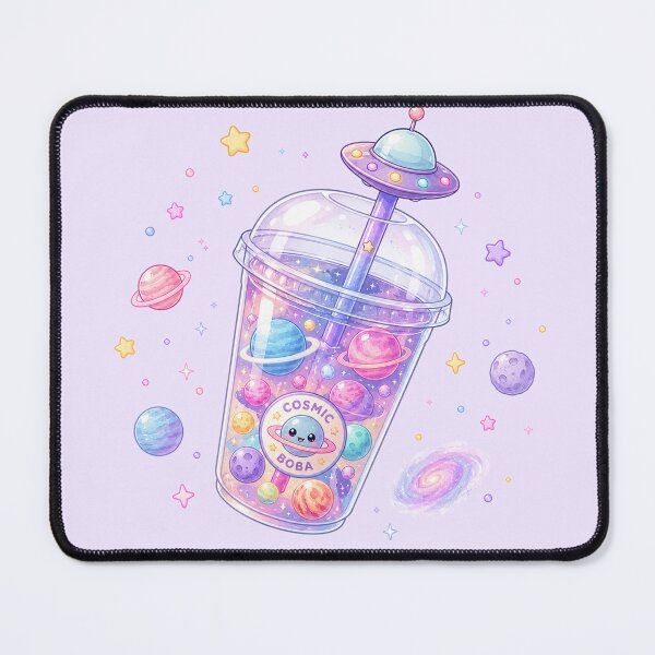 Item preview, Cute Kawaii Cosmic Boba Tea with Floating Planets designed and sold by Seculinator.