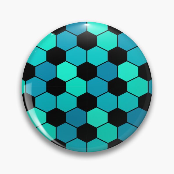 Item preview, Aqua Blue Soccer Ball Hexagon Pattern designed and sold by BlackthornDsign.