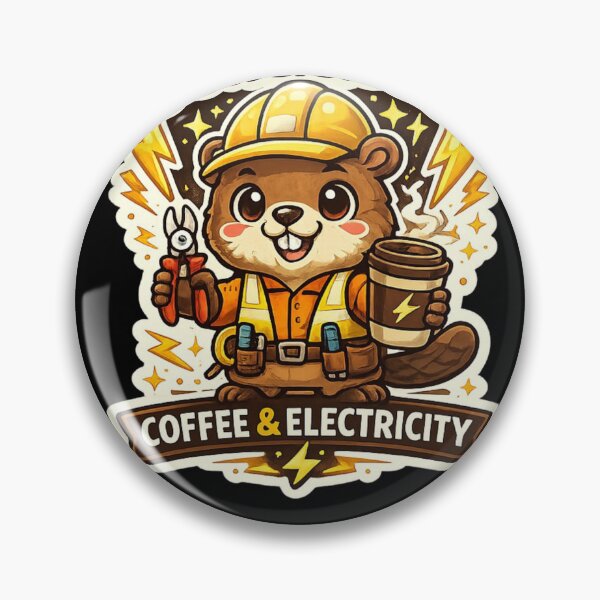 Item preview, Powered By Coffee & Electricity Funny Electrician Beaver T-Shirt designed and sold by Pransis_Diginer_26.