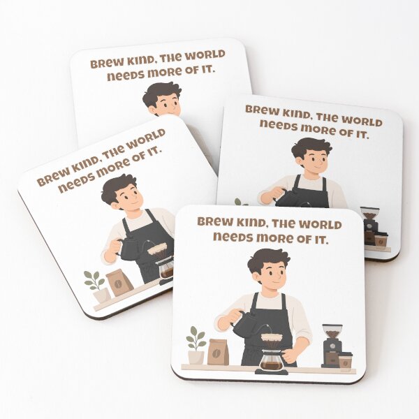 Item preview, Brew Kind, The World Needs More Of It - Barista Kindness Coffee Quote designed and sold by Latitude 1°N.