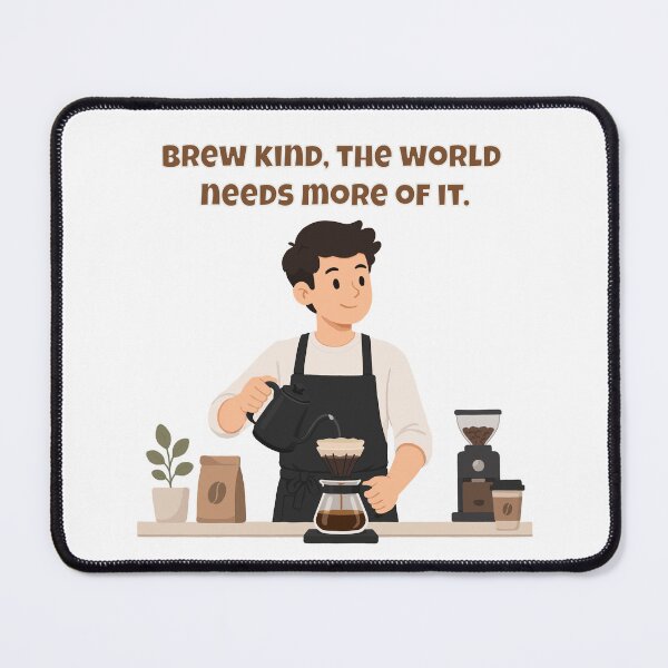Item preview, Brew Kind, The World Needs More Of It - Barista Kindness Coffee Quote designed and sold by Latitude 1°N.