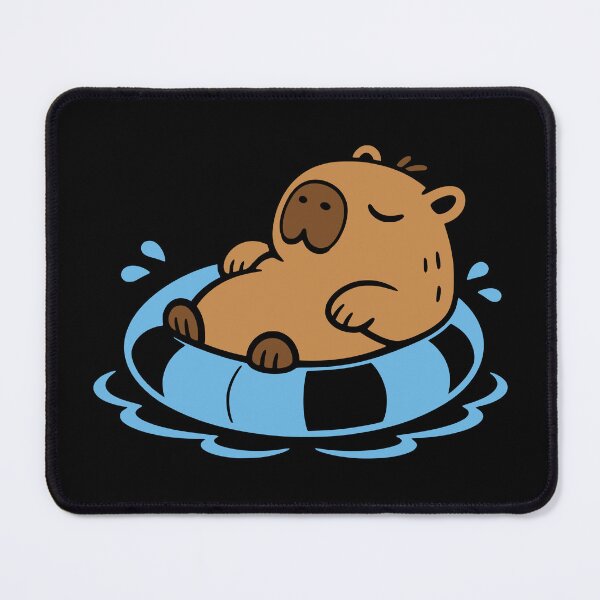 Item preview, Cute Capybara Floating in Pool Inflatable Ring designed and sold by MavtM.